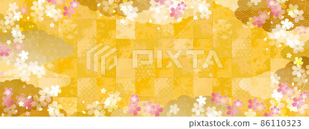 櫻花背景圖金箔 櫻花背景圖金箔 86110323