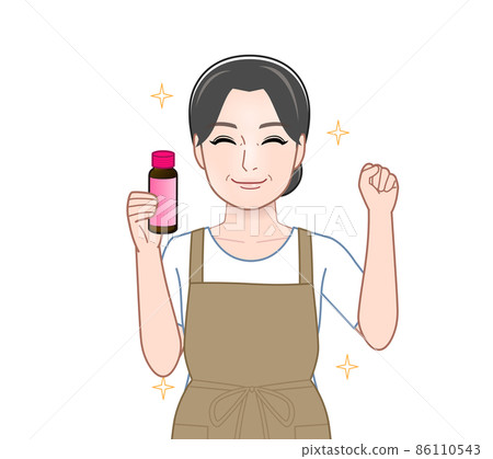 Housewife drinking a beauty drink Housewife drinking a beauty drink 86110543