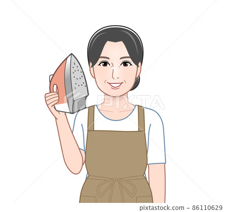 一位家庭主婦熨燙的插圖 一位家庭主婦熨燙的插圖 86110629