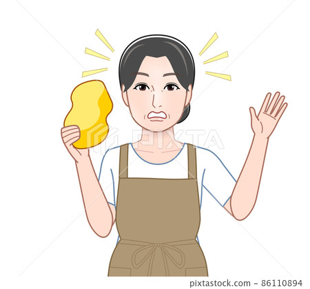 Female with sponge 86110894