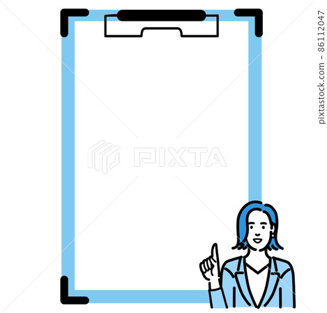 一個穿著西裝的年輕女子，由活頁夾描述 86112047