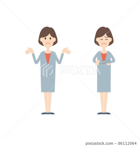 Business, female, pose set, discouragement, worries 86112064