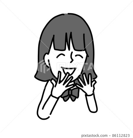 Female student uniform facial expression Female student uniform facial expression 86112823