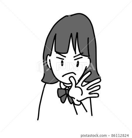 Female student uniform facial expression NO Female student uniform facial expression NO 86112824