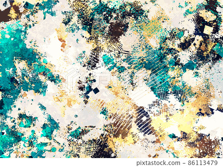 Fantastic green glitter watercolor texture background 86113479