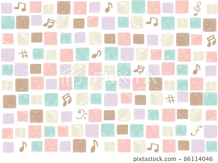 Watercolor tile musical note background Watercolor tile musical note background 86114046