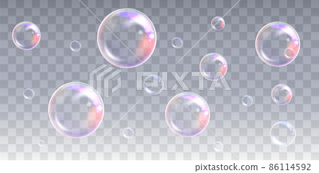 Soap bubbles are bubbling, rainbow-colored and real Soap bubbles are bubbling, rainbow-colored and real 86114592