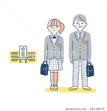 High school boys and girls and school 86116078