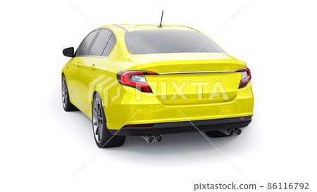 Compact Sports car Family Sedan 3d illustration. Compact Sports car Family Sedan 3d illustration. 86116792