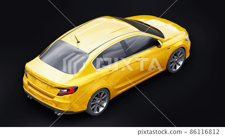 Compact Sports car Family Sedan 3d illustration. Compact Sports car Family Sedan 3d illustration. 86116812
