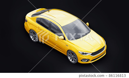 Compact Sports car Family Sedan 3d illustration. 86116813