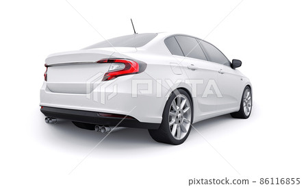 Compact Sports car Family Sedan 3d illustration. Compact Sports car Family Sedan 3d illustration. 86116855