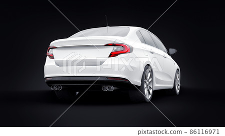 Compact Sports car Family Sedan 3d illustration. 86116971