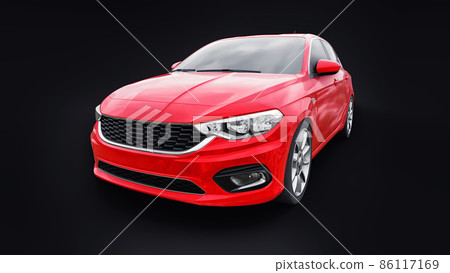 Compact Sports car Family Sedan 3d illustration. Compact Sports car Family Sedan 3d illustration. 86117169