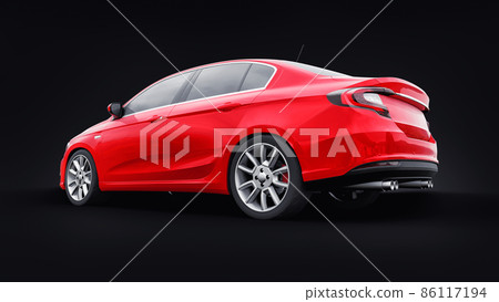Compact Sports car Family Sedan 3d illustration. Compact Sports car Family Sedan 3d illustration. 86117194