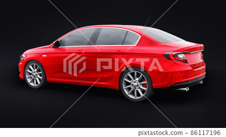 Compact Sports car Family Sedan 3d illustration. Compact Sports car Family Sedan 3d illustration. 86117196