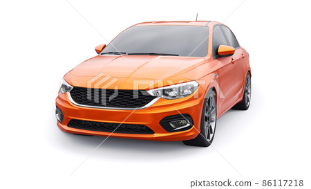 Compact Sports car Family Sedan 3d illustration. Compact Sports car Family Sedan 3d illustration. 86117218