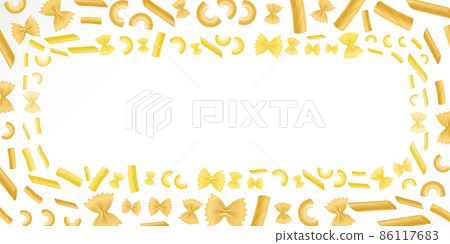 Background with pasta, italian macaroni 86117683