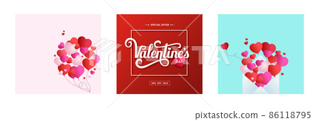 Set square banners or card for Valentines day or wedding. 86118795