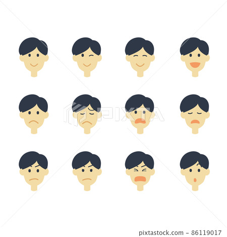 各種面部表情的男性 face_set 86119017
