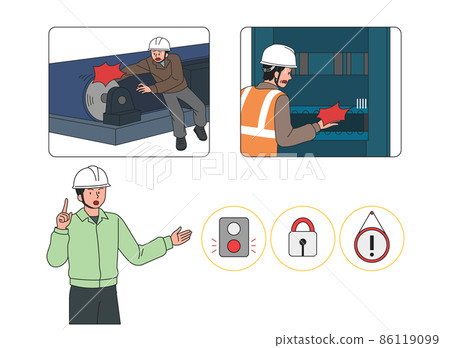 industrial, construction site safety precautions illustration industrial, construction site safety precautions illustration 86119099