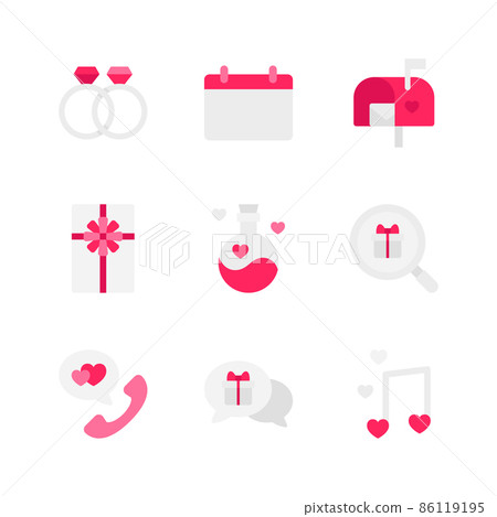 valentines and white day, love event icon series 86119195