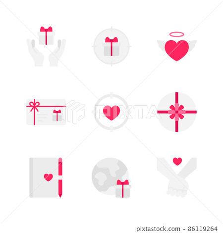 valentines and white day, love event icon series 86119264