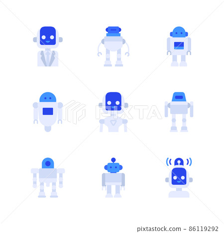 artificial intelligence, future technology robotics robot concept vector icon series artificial intelligence, future technology robotics robot concept vector icon series 86119292