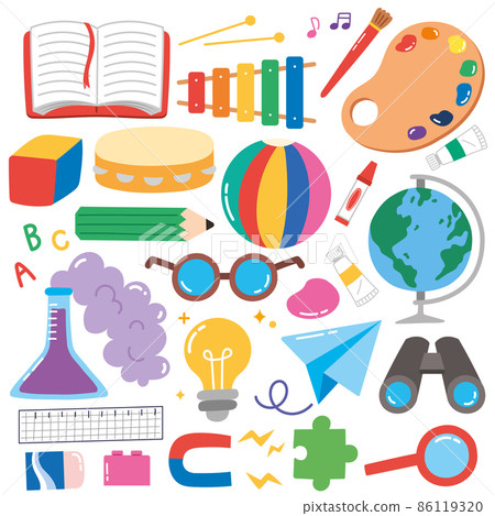 colorful children sticker sets of science education 86119320