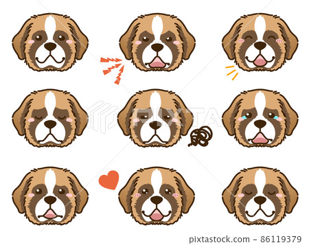 聖伯納德面部表情面部圖標 聖伯納德面部表情面部圖標 86119379