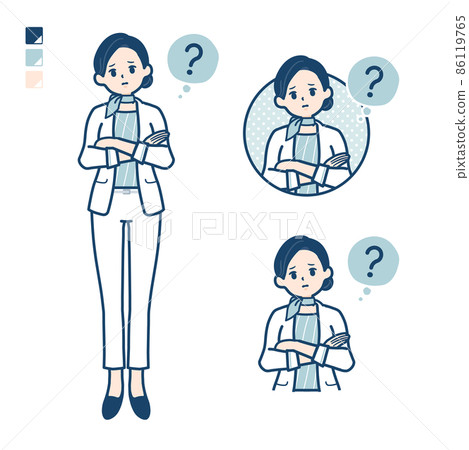 Beauty Advisor Illustration of a woman in doubt 86119765