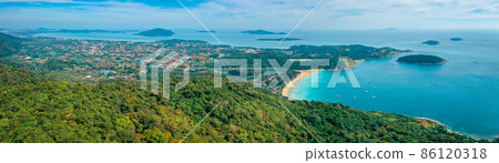 Windmill viewpoint and Nai Han beach in Phuket province, Thailand Windmill viewpoint and Nai Han beach in Phuket province, Thailand 86120318