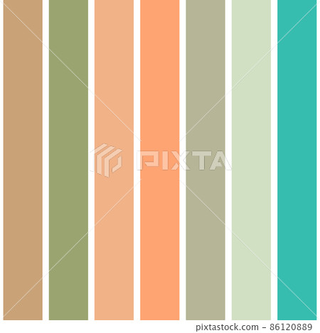 Pattern stripe seamless. Brown color mix with Green, Beige and Orange. Background for graphic design, fabric, textile, fashion. Retro color trend 2022 for designer. Pattern stripe seamless. Brown color mix with Green, Beige and Orange. Background for graphic design, fabric, textile, fashion. Retro color trend 2022 for designer. 86120889