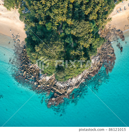 Aerial view of Surin beach in Phuket province in Thailand 86121015