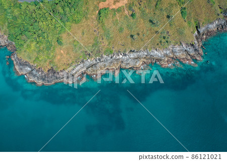 Windmill viewpoint and Nai Han beach in Phuket province, Thailand 86121021