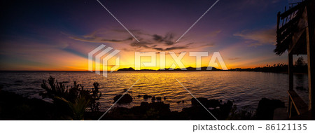 Koh Mak sunset, near koh Chang in Trat, Thailand 86121135