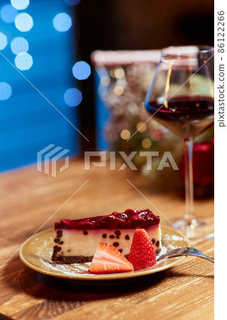 Delicious homemade cheesecake. Healthy organic summer dessert pie cheesecake. 86122266