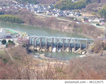 View of Takato Dam from Takato Castle Ruins Park in Ina City, Nagano Prefecture View of Takato Dam from Takato Castle Ruins Park in Ina City, Nagano Prefecture 86122675