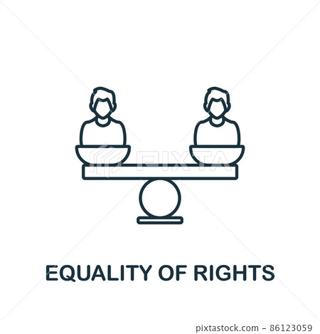 Equality Of Rights icon. Line element from human rights collection. Linear Equality Of Rights icon sign for web design, infographics and more. Equality Of Rights icon. Line element from human rights collection. Linear Equality Of Rights icon sign for web design, infographics and more. 86123059