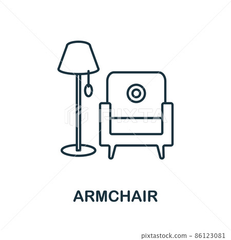 Armchair icon. Line element from home rest collection. Linear Armchair icon sign for web design, infographics and more. 86123081