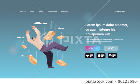 businessman investor with gold bars falling down gold market financial crisis concept full length 86123680