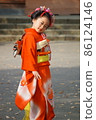 A 7-year-old girl who visits Shichigosan 86124146