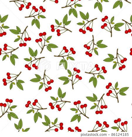 Seamless pattern with red cherry Seamless pattern with red cherry 86124185