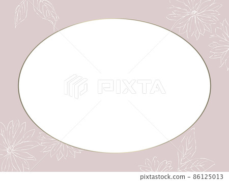 Hand drawn flowers and leaves and a simple frame 86125013