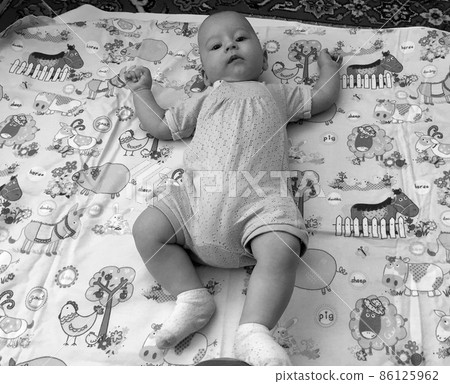 Beautiful baby boy with child face posing photographer 86125962