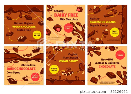 Vegan chocolate promotion, social media design 86126931