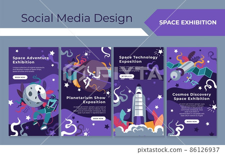 Space adventure exhibition, social media design 86126937