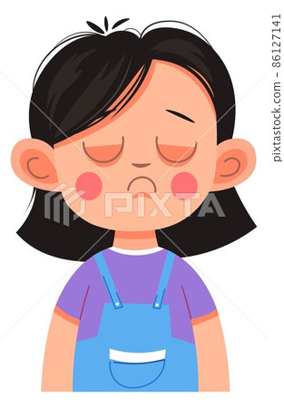 Upset or offended female character, little girl Upset or offended female character, little girl 86127141