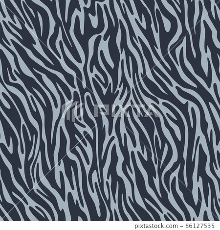 Vector zebra skin seamless pattern. Animal fur stripes texture ornament. Curved wavy lines Stylish fashion illustration for design of fabric and textile. Vector zebra skin seamless pattern. Animal fur stripes texture ornament. Curved wavy lines Stylish fashion illustration for design of fabric and textile. 86127535