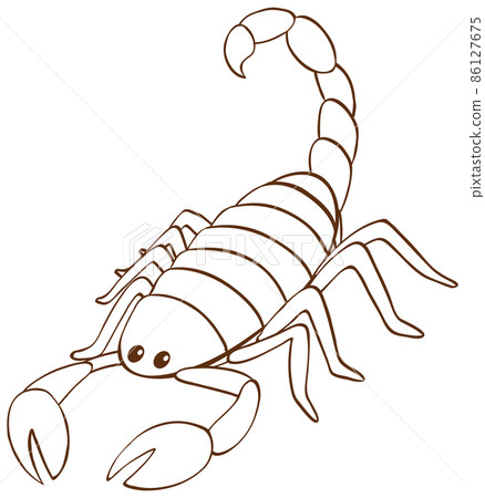 Scorpion in doodle simple style on white background Scorpion in doodle simple style on white background 86127675